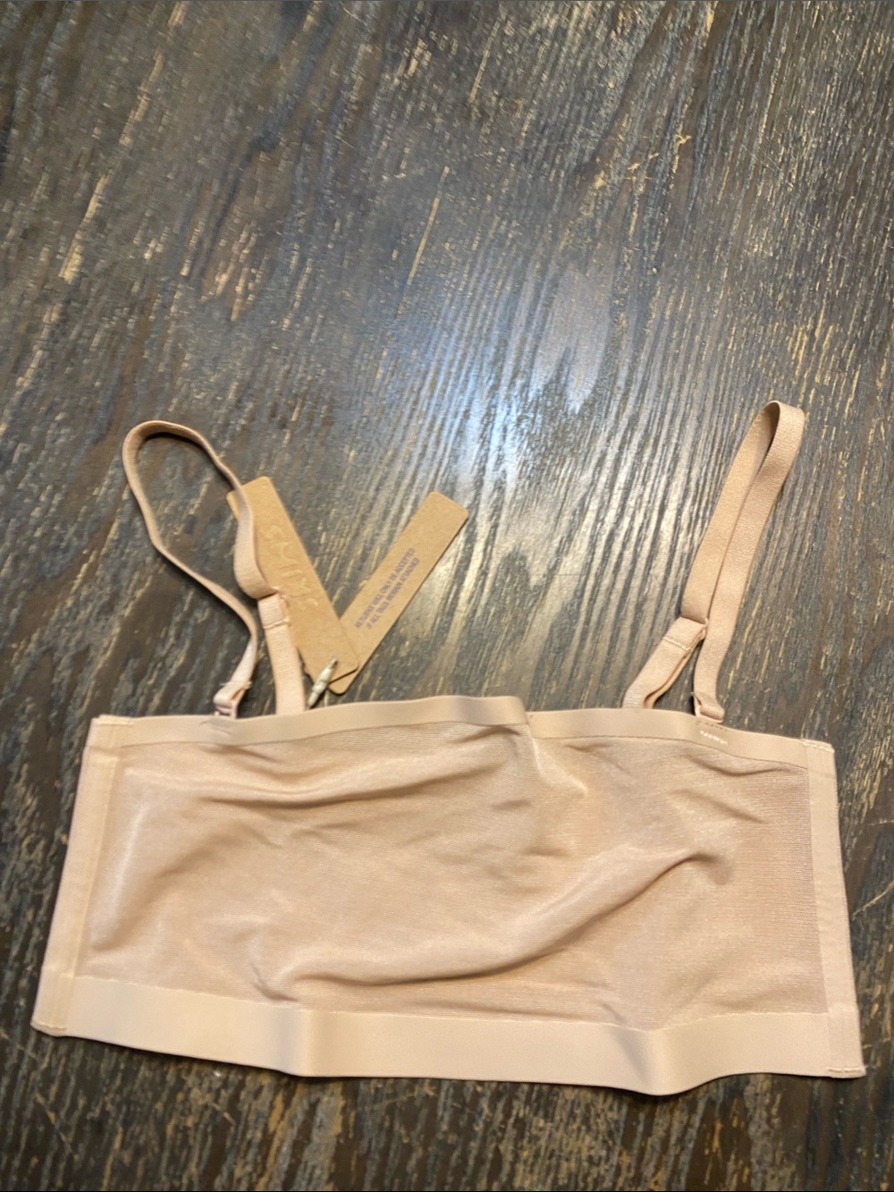 Skims Sports bra sheer clay XS Bandeau Bralette